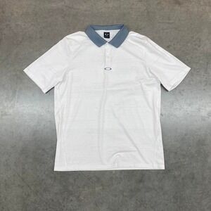 Oakley Golf Polo Shirt White Grey Regular Fit Performance Men's L